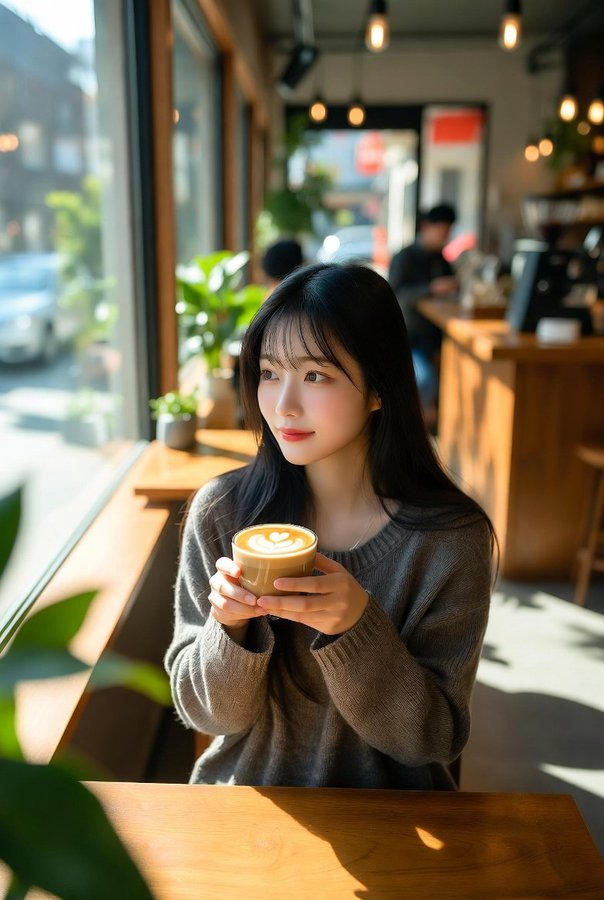 一张展示 AI 生成图片真实感的示例图片,画面如同偷拍效果